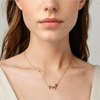 S925 Silver Dachshund Necklace – Minimalist Puppy Pendant Collarbone Jewelry