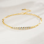Irregular inline bracelet women's D color moissanite S925 sterling silver ins style niche design hand jewelry cross-border dropshipping