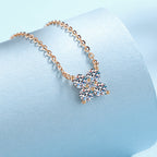 Sunshine S925 sterling silver champagne gold petals, simple and sophisticated, fashionable and versatile moissanite necklace, holiday gift