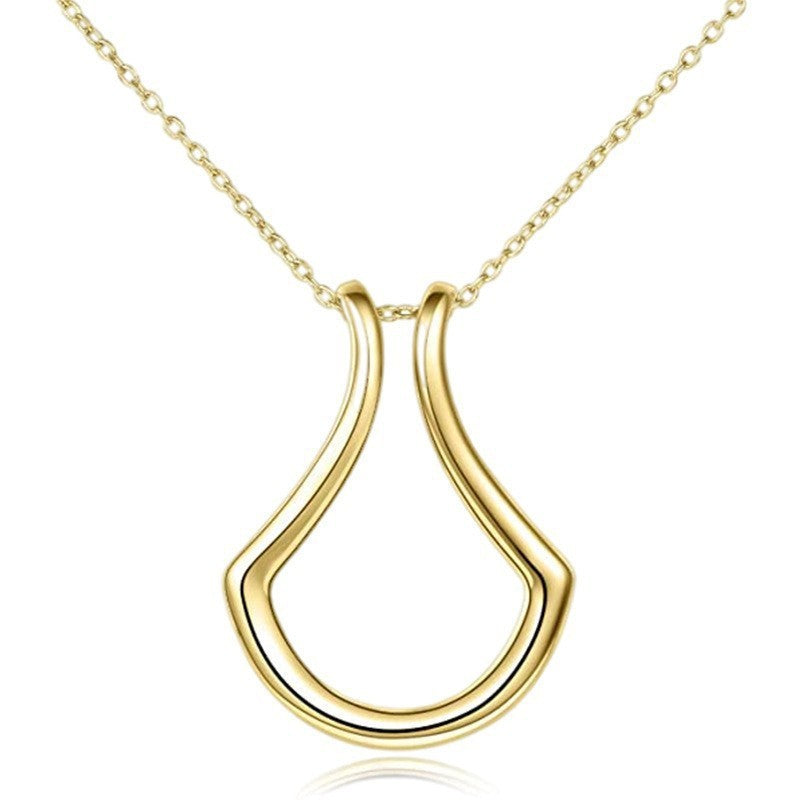 Minimalist Open Teardrop Necklace – S925 Silver Pendant Necklace in Gold & Rose Gold & Silver