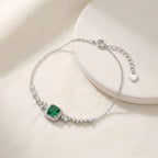 2026 New S925 Silver Bracelet, Emerald Green Gemstone Accessory, Light Luxury High-End Diamond Jewelry Factory Wholesale