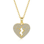 Lightning Love Pendant Women's 14K Yellow Gold Plated 925 Sterling Silver Moissanite Necklace Cross-border Exclusive