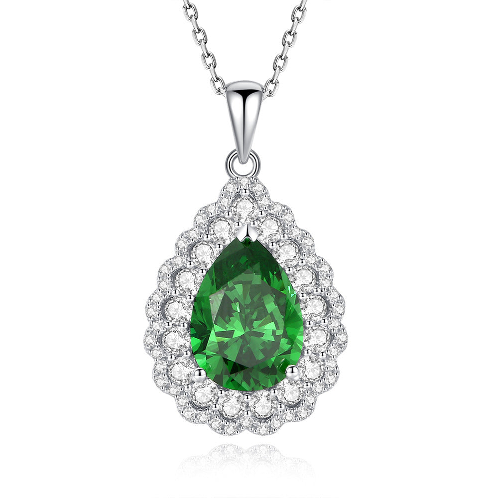 Teardrop Halo Pendant Necklace – Vintage Inspired Crystal Jewelry