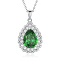 Teardrop Halo Pendant Necklace – Vintage Inspired Crystal Jewelry