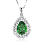 Teardrop Halo Pendant Necklace – Vintage Inspired Crystal Jewelry