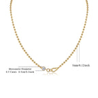 Aurora Bead Ball Chain Necklace with Moissanite Accent – 925 Sterling Silver Minimalist Luxury Jewelry
