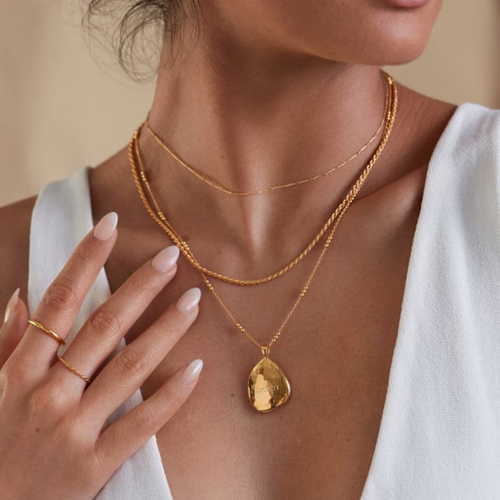 Jingxu S925 Pure Silver Double-layer Stacked INS Style Necklace for Women, Versatile High-End Geometric Clavicle Chain Spring New Arrival