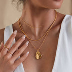 Jingxu S925 Pure Silver Double-layer Stacked INS Style Necklace for Women, Versatile High-End Geometric Clavicle Chain Spring New Arrival