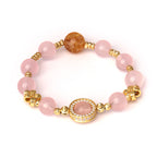 Natural rose quartz bracelet, starry coiled sunstone niche design, premium rose quartz bracelet wholesale