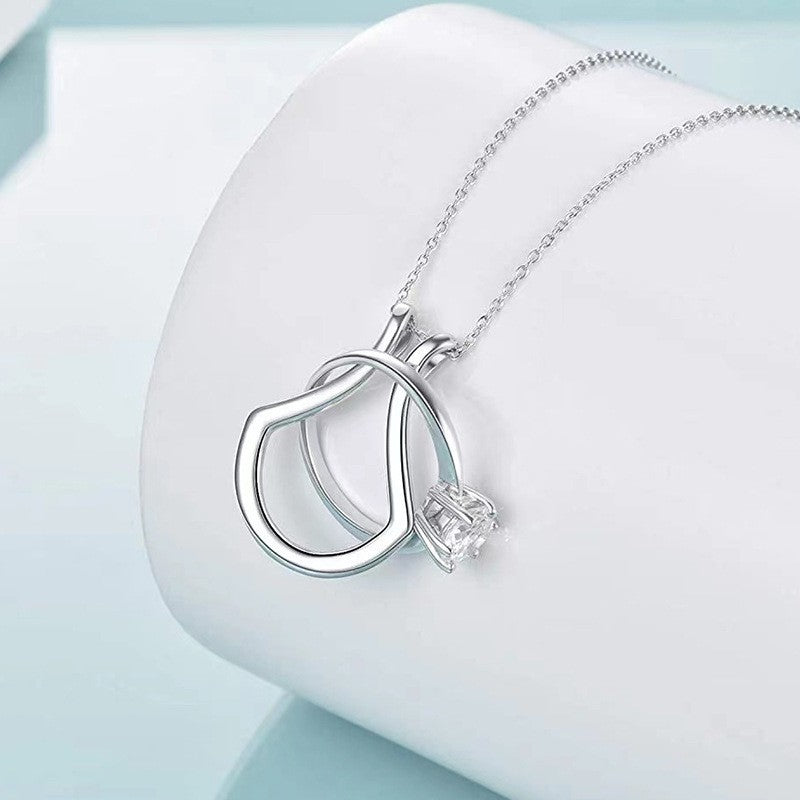 Minimalist Open Teardrop Necklace – S925 Silver Pendant Necklace in Gold & Rose Gold & Silver