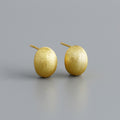 Textured Oval Stud Earrings – 925 Sterling Silver Gold & Silver Earrings