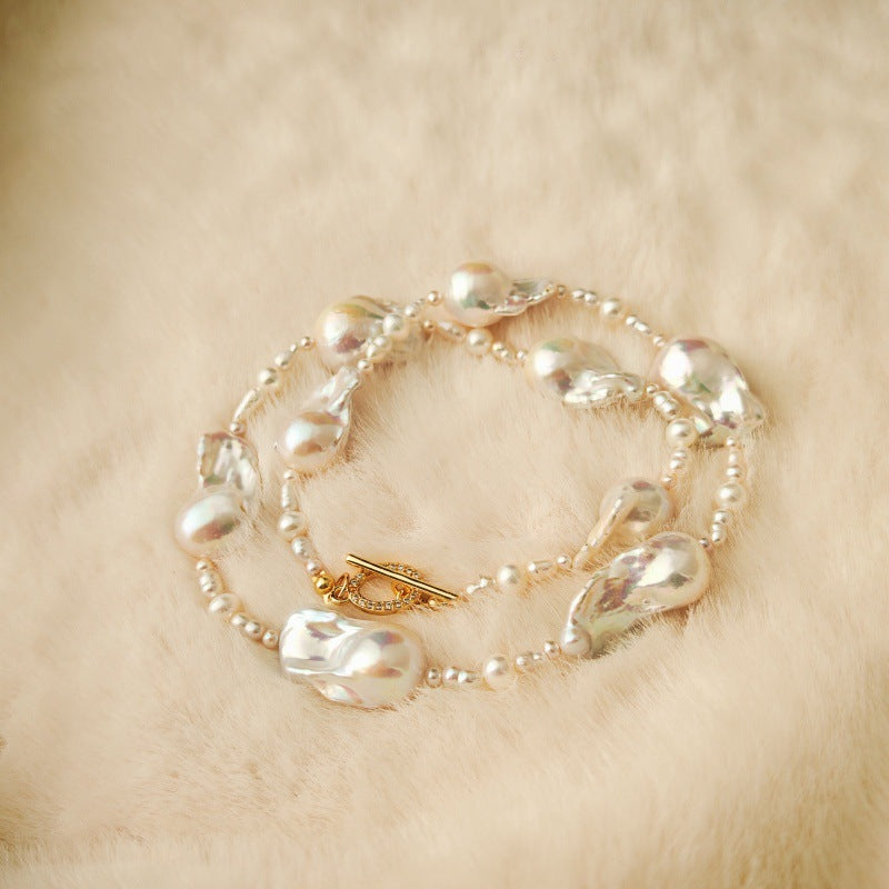 Natural freshwater Baroque pearls are premium cool white light and dazzling, perfect for travel and photography, and for everyday wear, pearl necklaces and necklaces