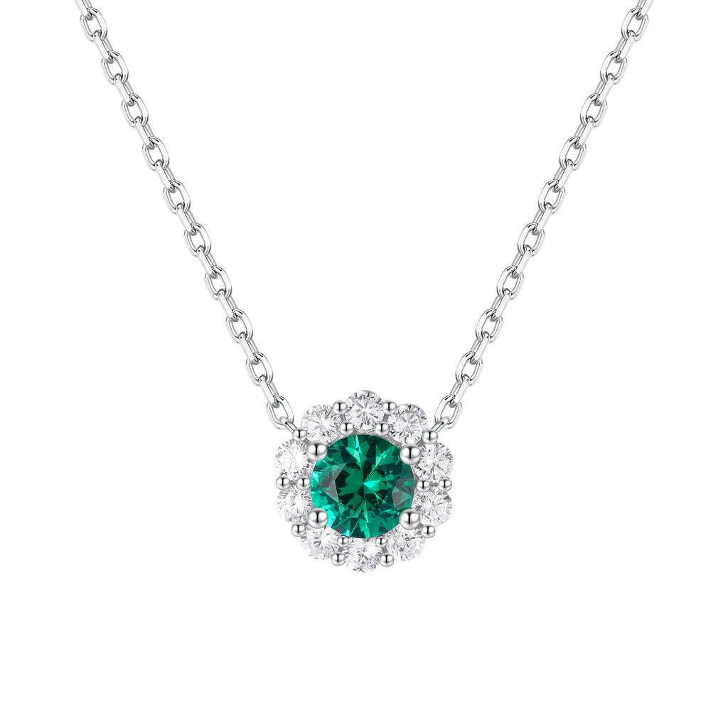 S925 jewelry Colombian emerald pendant necklace set with high-carbon diamond jewelry for women