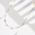 Celestial Pearl Star Necklace – Elegant Freshwater Pearl Chain with Crystal Star Accent | Minimal Luxury Jewelry for Women