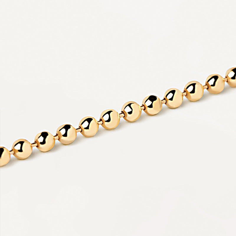 Minimal Beaded Sterling Silver Necklace – Elegant Layering Chain for Women