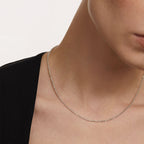 Minimal Beaded Sterling Silver Necklace – Elegant Layering Chain for Women