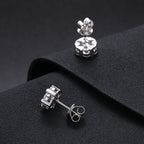 Starlight Aura Sterling Silver Flower Cluster Stud Earrings
