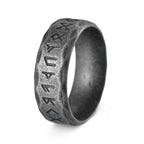 Viking Rune Hammered Ring - Runic Amulet Band for Men & Women
