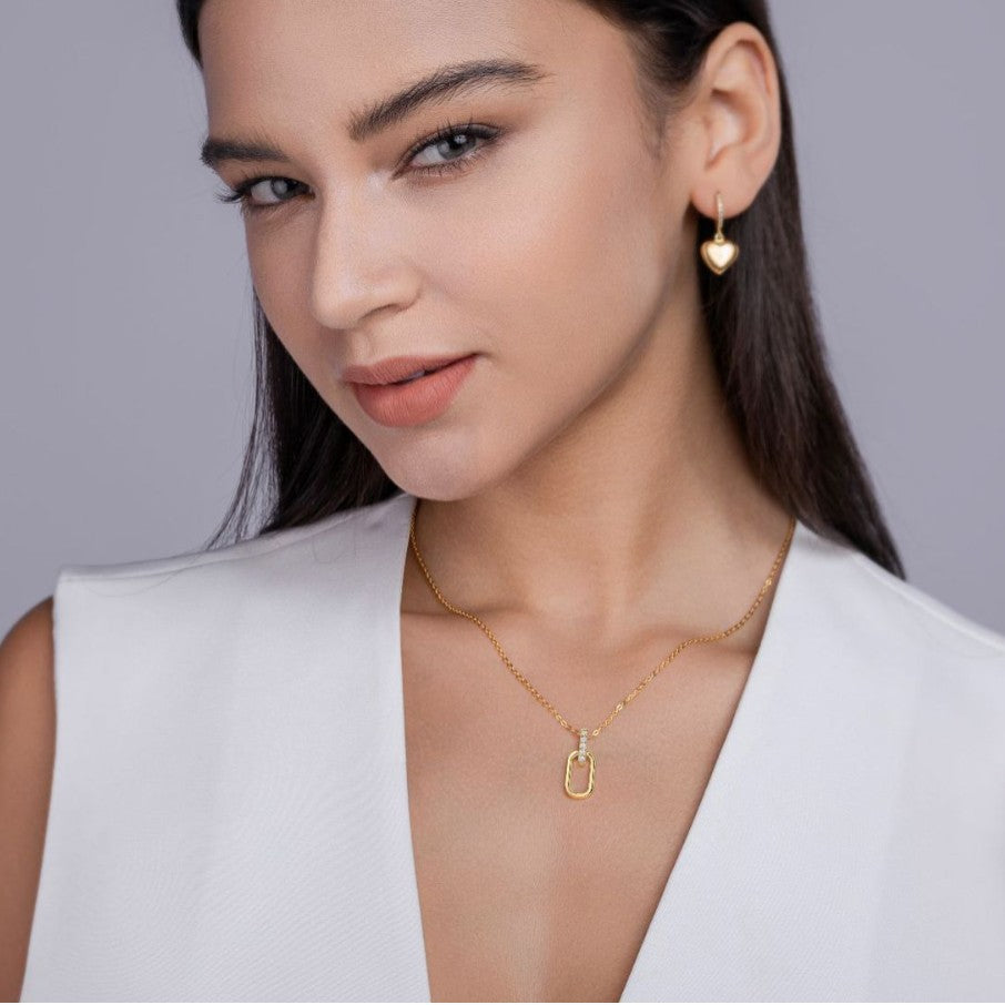 Minimalist U-shaped new French stacked collarbone chain light luxury INS gold 925 silver moissanite necklace