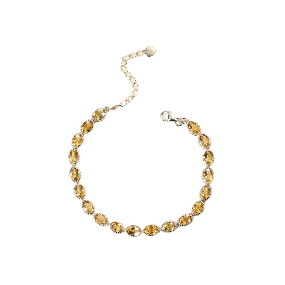 Natural citrine bracelets for sudden wealth gathering, light luxury niche design accessories, gifts for elders, colorful gem jewelry wholesale