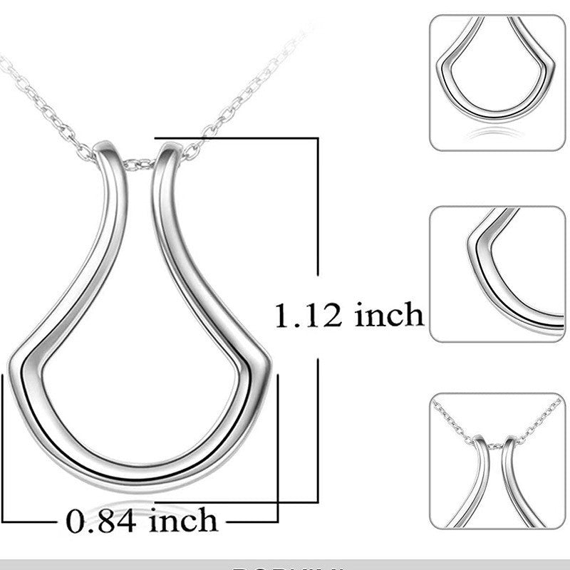 Minimalist Open Teardrop Necklace – S925 Silver Pendant Necklace in Gold & Rose Gold & Silver