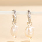 Starlight Aura Elegant Pearl Drop Earrings