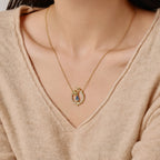 925 Sterling Silver Mother's Day Light Luxury Heart Necklace for Women: 'mom' Word Mother-Son Envelope Heart Necklace, 18K European & American