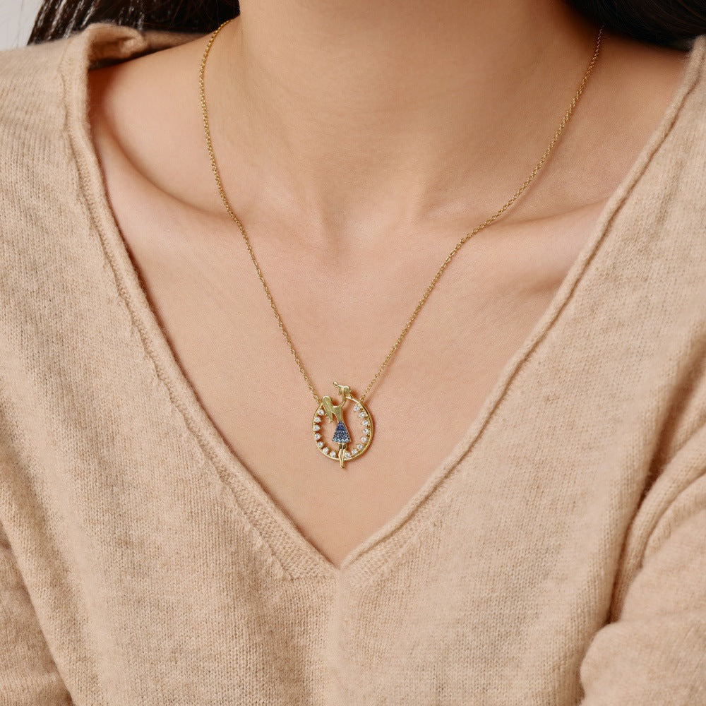 925 Sterling Silver Mother's Day Light Luxury Heart Necklace for Women: 'mom' Word Mother-Son Envelope Heart Necklace, 18K European & American