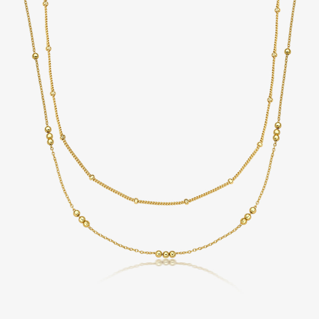 Jingxu S925 Pure Silver Double-layer Stacked INS Style Necklace for Women, Versatile High-End Geometric Clavicle Chain Spring New Arrival