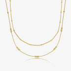 Jingxu S925 Pure Silver Double-layer Stacked INS Style Necklace for Women, Versatile High-End Geometric Clavicle Chain Spring New Arrival