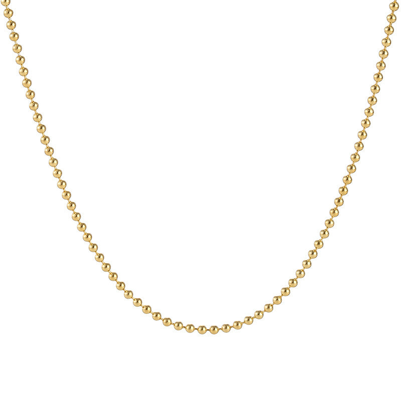 Minimal Beaded Sterling Silver Necklace – Elegant Layering Chain for Women