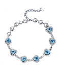 Heart-Shaped Blue Stone Bracelet — S925 Sterling Silver Platinum-Plated Charm Bracelet | Romantic Love Jewelry for Women
