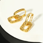 OEM 925 Sterling Silver Earrings, French Crushed Ice Geometric Square Ear Clips, Light Luxury Exquisite Niche Women's High-End Earrings