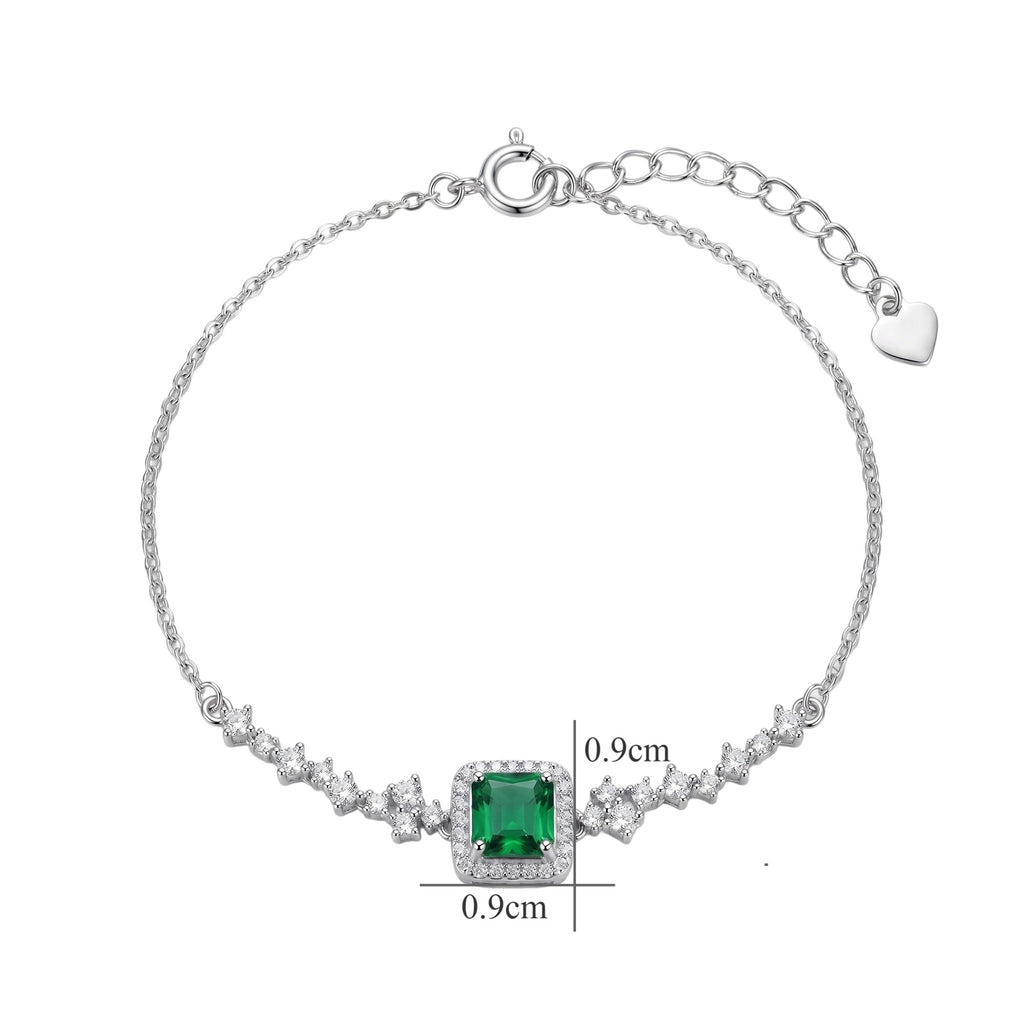 2026 New S925 Silver Bracelet, Emerald Green Gemstone Accessory, Light Luxury High-End Diamond Jewelry Factory Wholesale