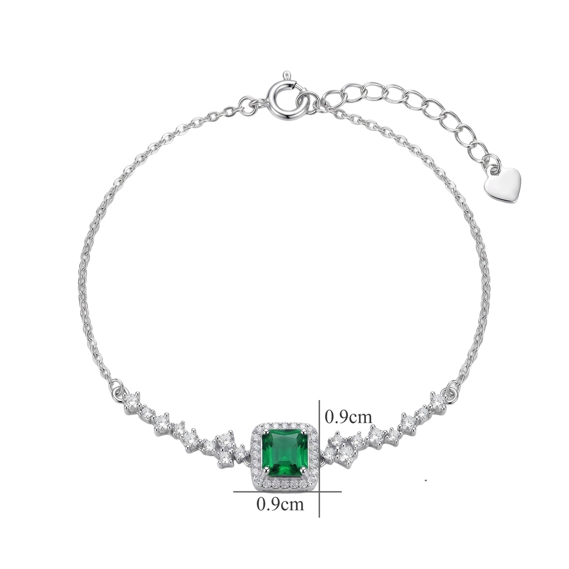 2026 New S925 Silver Bracelet, Emerald Green Gemstone Accessory, Light Luxury High-End Diamond Jewelry Factory Wholesale