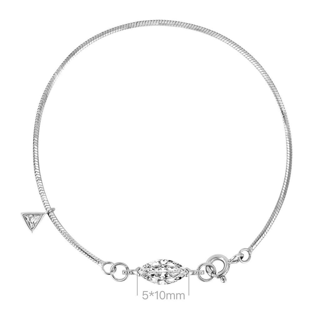Snake bone horse-eye diamond bracelet with a light luxury and high-end feel, 925 silver gold-plated inlay 5A zircon bracelet, women's summer new arrival