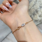 Snake bone horse-eye diamond bracelet with a light luxury and high-end feel, 925 silver gold-plated inlay 5A zircon bracelet, women's summer new arrival
