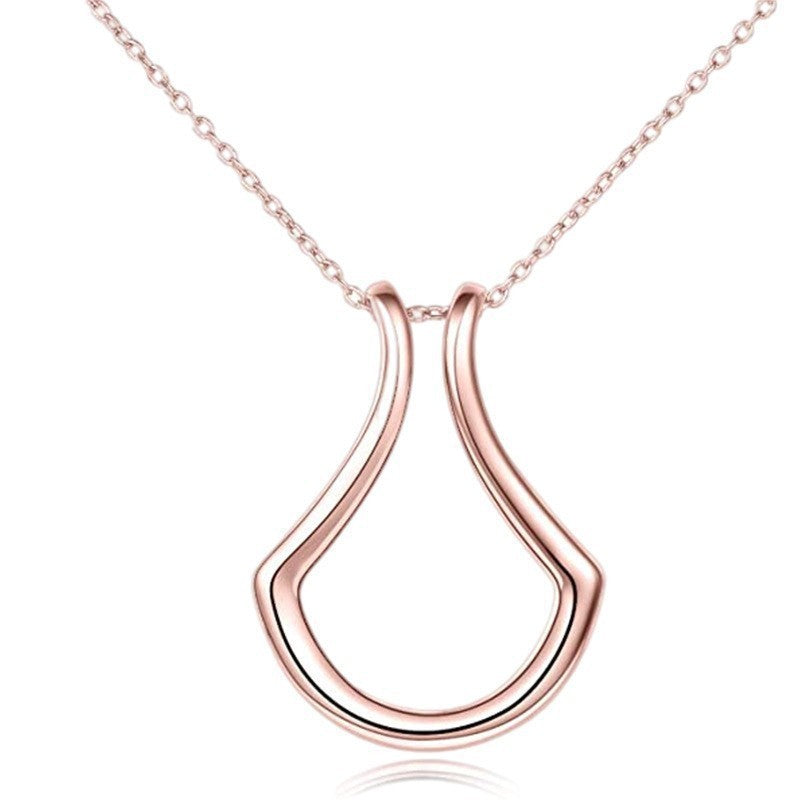Minimalist Open Teardrop Necklace – S925 Silver Pendant Necklace in Gold & Rose Gold & Silver