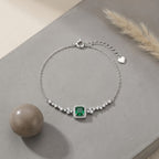 2026 New S925 Silver Bracelet, Emerald Green Gemstone Accessory, Light Luxury High-End Diamond Jewelry Factory Wholesale
