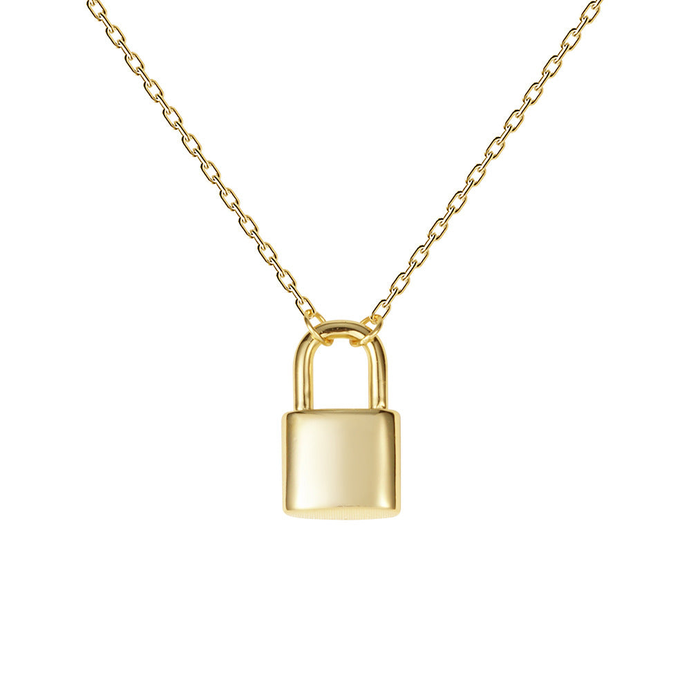 Lock necklace S925 silver simple clavicle chain cross-border light luxury niche temperament versatile fashion personality ins Internet celebrity