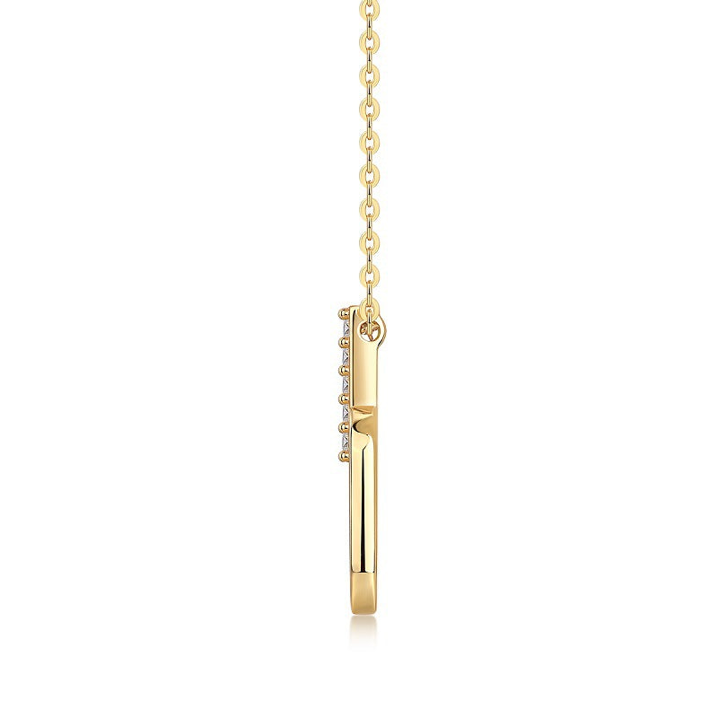 Minimalist U-shaped new French stacked collarbone chain light luxury INS gold 925 silver moissanite necklace