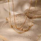 Jingxu S925 Pure Silver Double-layer Stacked INS Style Necklace for Women, Versatile High-End Geometric Clavicle Chain Spring New Arrival
