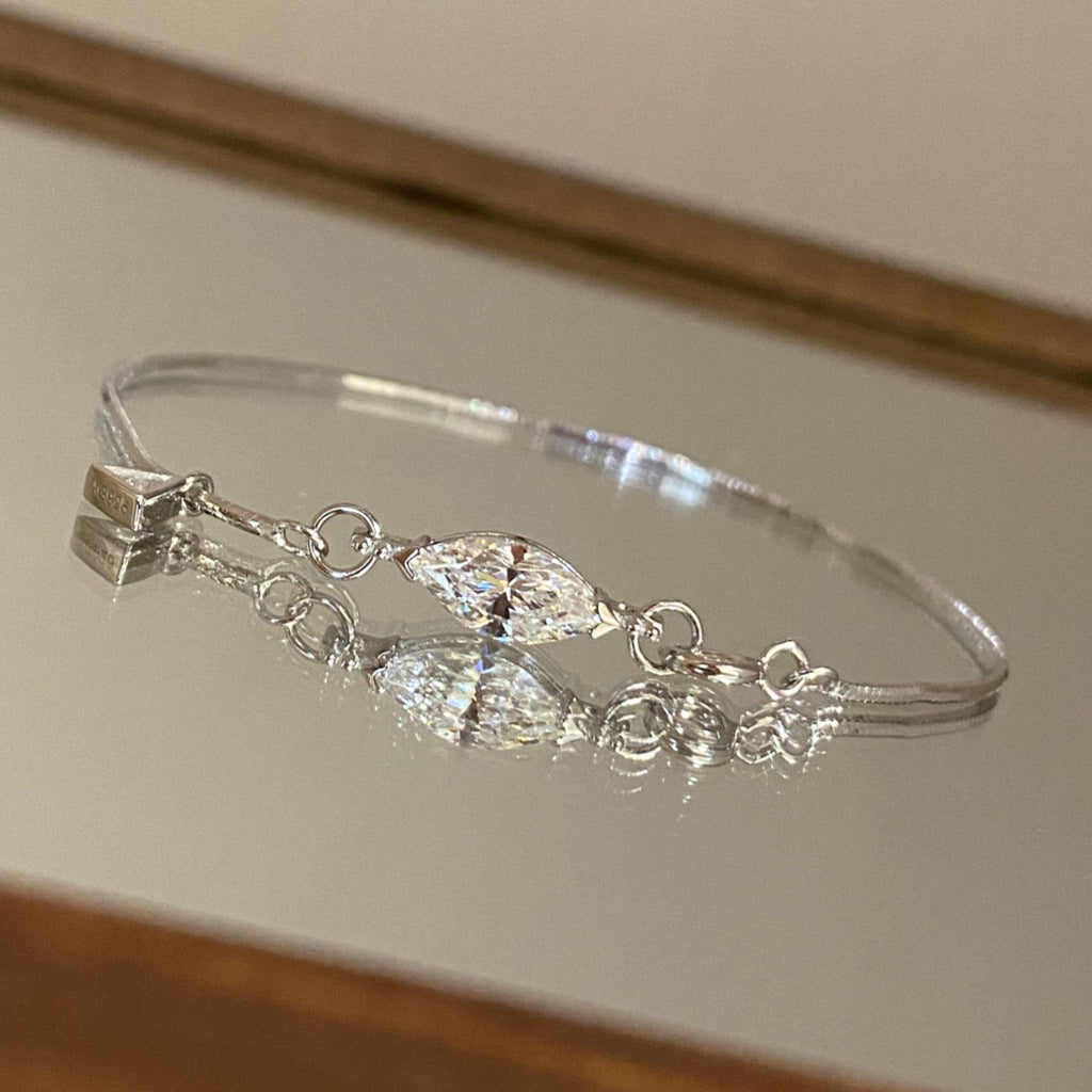 Snake bone horse-eye diamond bracelet with a light luxury and high-end feel, 925 silver gold-plated inlay 5A zircon bracelet, women's summer new arrival