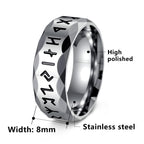 Viking Rune Hammered Ring - Runic Amulet Band for Men & Women