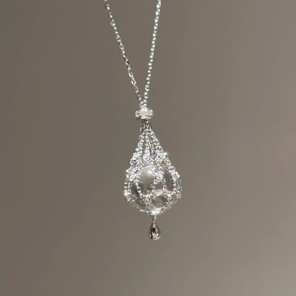 Elegant Pearl Drop Pendant Necklace – 925 Silver Minimal Luxury Necklace for Women