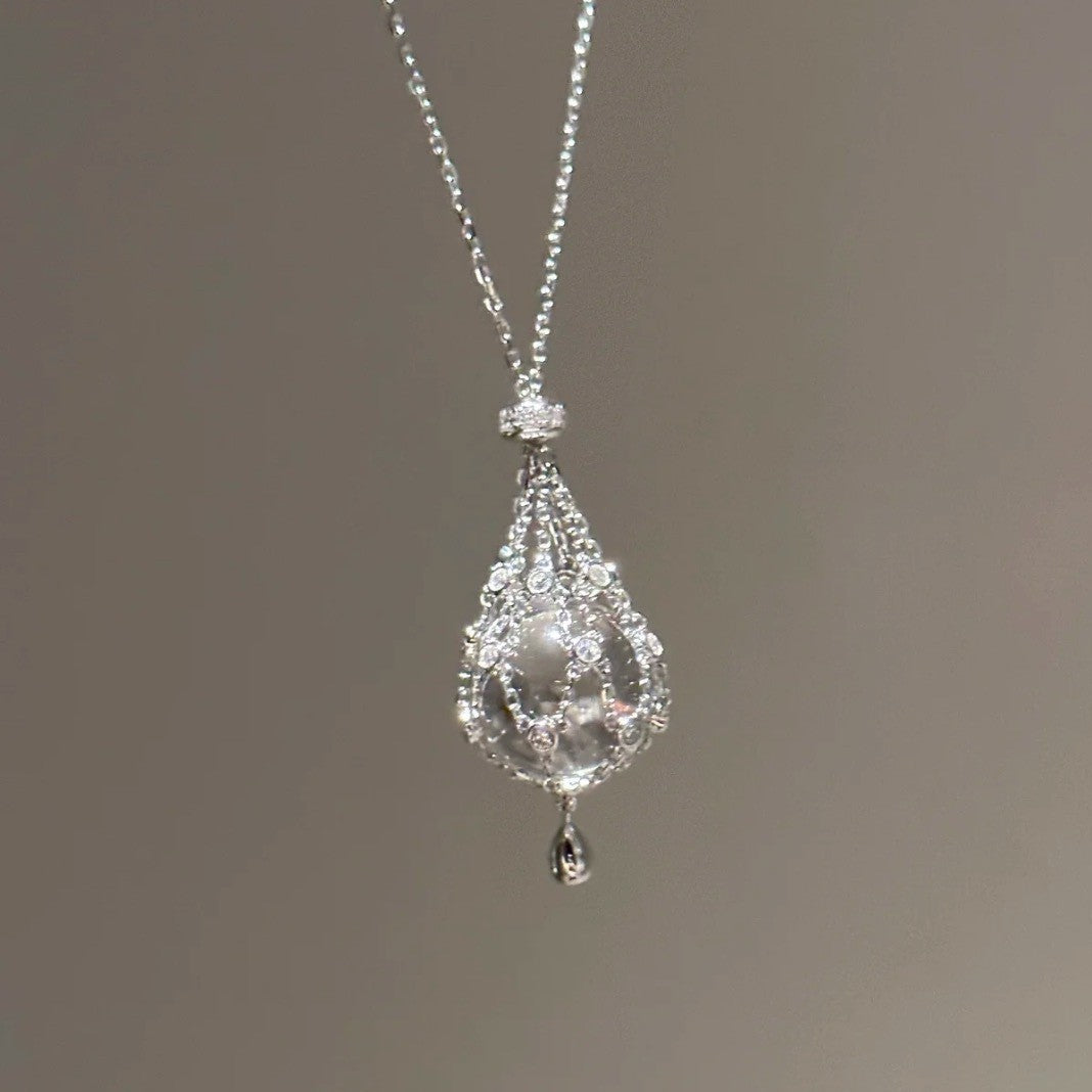 Elegant Pearl Drop Pendant Necklace – 925 Silver Minimal Luxury Necklace for Women