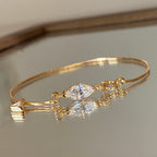 Snake bone horse-eye diamond bracelet with a light luxury and high-end feel, 925 silver gold-plated inlay 5A zircon bracelet, women's summer new arrival