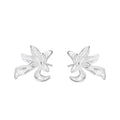 Luxury Gold Floral Sterling Silver Stud Earrings with Intricate Petal Detail for Women