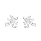 Luxury Gold Floral Sterling Silver Stud Earrings with Intricate Petal Detail for Women