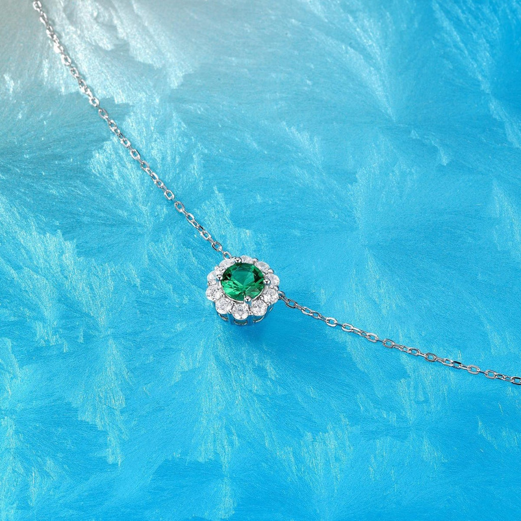 S925 jewelry Colombian emerald pendant necklace set with high-carbon diamond jewelry for women